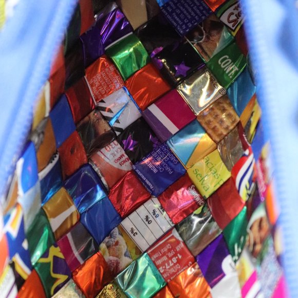 Mexican Candy Wrapper Mosaic Bag, Recycle Up-cycle Candy Wrapper Purse - Picture 5 of 5